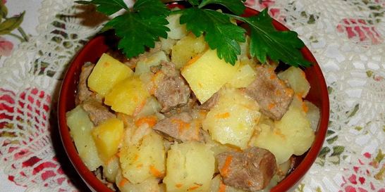 Печень с картошкой в мультиварке