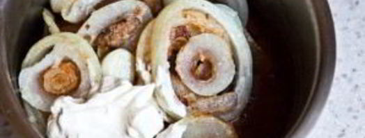 печень с луком и сметаной. Шаг 8