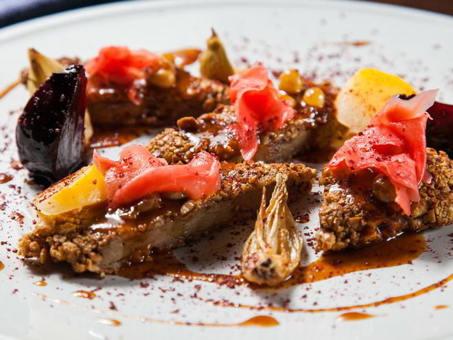 Рецепт печени с орехами