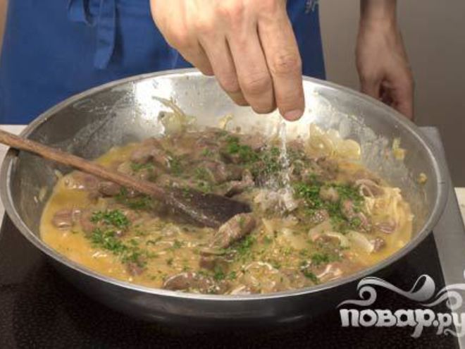 Рецепт печени с полентой