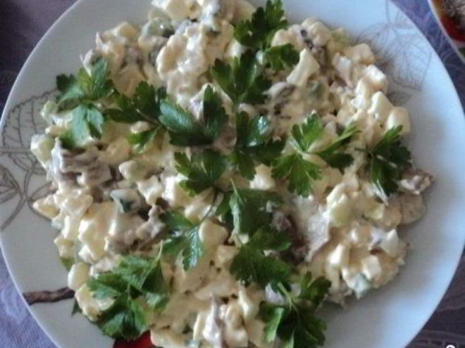 Рецепт печени с вешенками