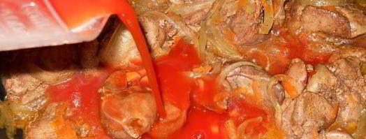 печень тушеная в томатном соку. Шаг 7