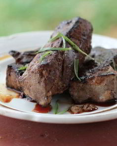 Печень в абрикосовой глазури