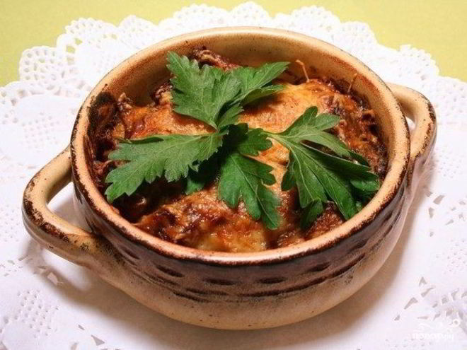 Рецепт печени в горшочках