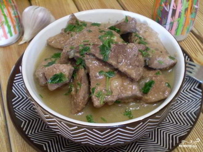 Рецепт печени в сметане