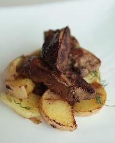 Печень, жаренная с картофелем