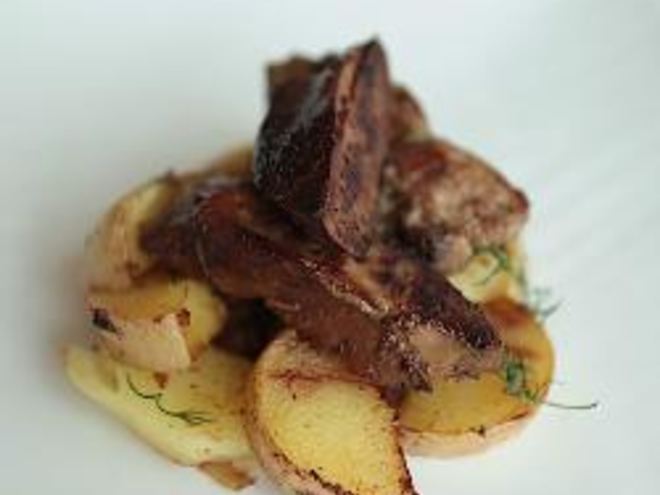 Рецепт печени, жаренной с картофелем