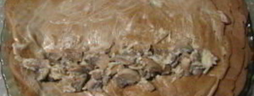 печеночные рулеты, фаршированные шампионами. Шаг 8