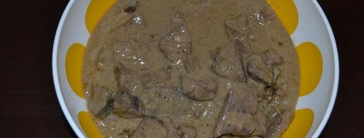 свиная печень в сметане в мультиварке. Шаг 7