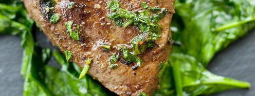 телячья печень со шпинатом. Шаг 6