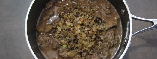 тушеная куриная печень. Шаг 4