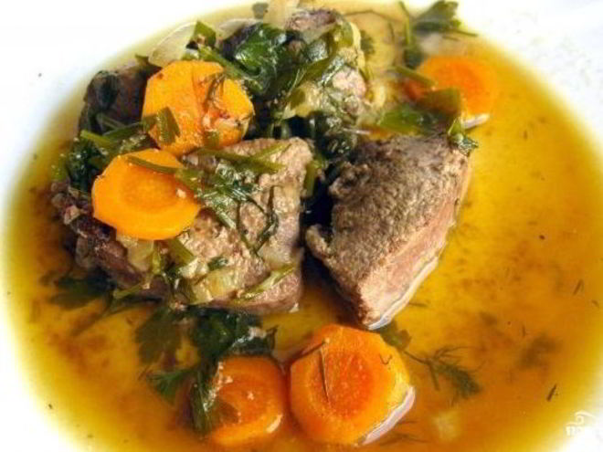 Рецепт тушеной печени с луком и морковью