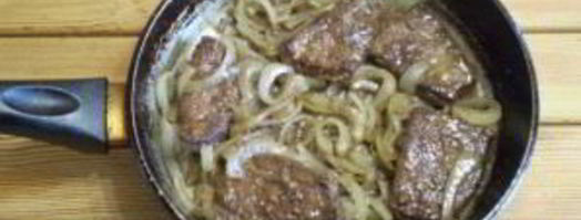 жареная печень с луком. Шаг 7