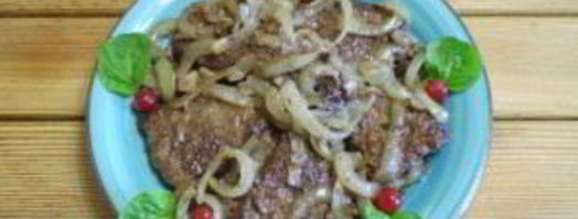 жареная печень с луком. Шаг 8