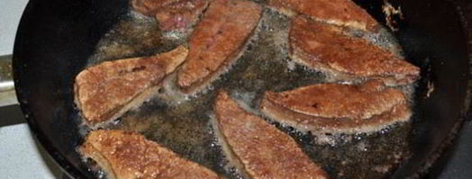 жареная печень с пикантным соусом. Шаг 4