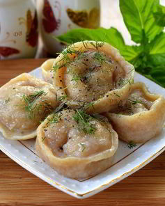 Вегетарианские пельмени с кабачками