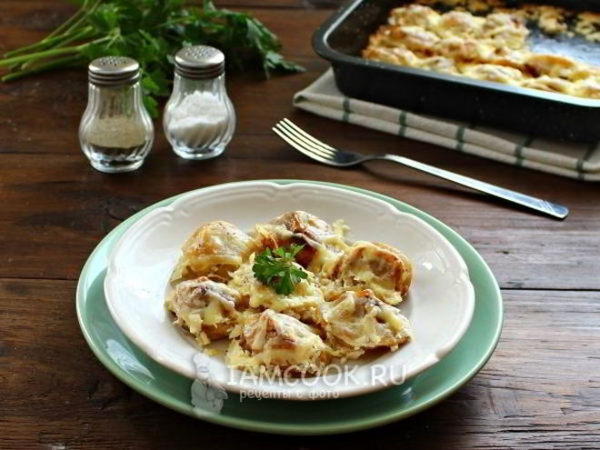 Рецепт жареных пельменей в духовке