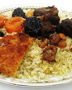 Азербайджанский плов с бараниной и каштанами