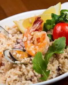 Легкий плов с креветками и мидиями