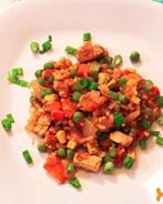 Овощная паэлья с грибами