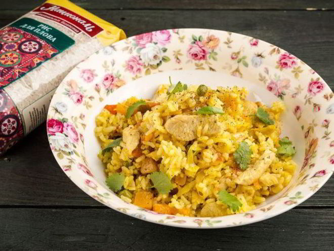 Рецепт овощного плова с курицей