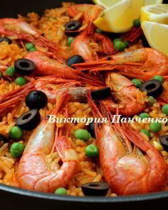 Паэлья с креветками