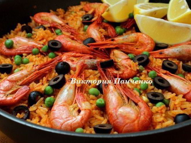 Рецепт паэльи с креветками