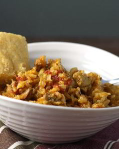 Паэлья с курицей и грибами