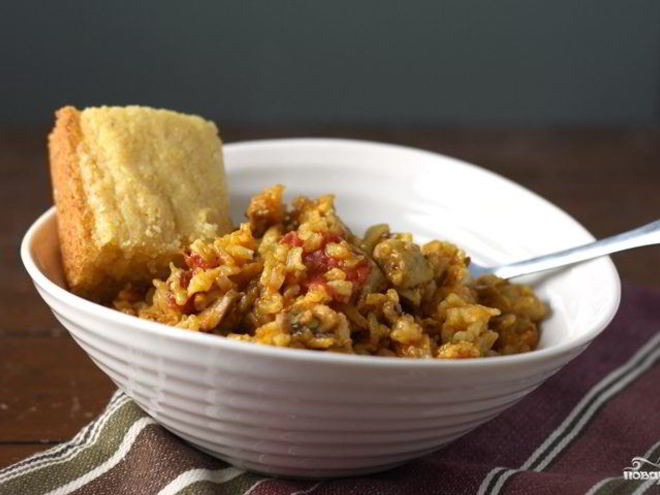 Рецепт паэльи с курицей и грибами