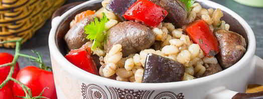 пилав из перловки с куриными сердечками. Шаг 8