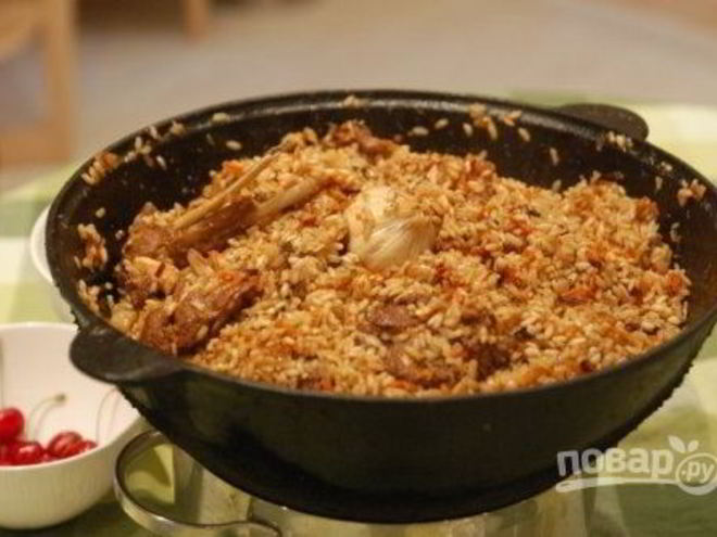 Рецепт плова из говядины в казане