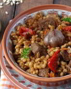 Плов из перловки с мясом