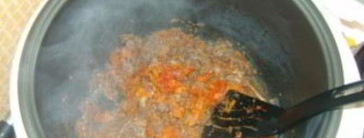 плов из перловки в мультиварке. Шаг 4