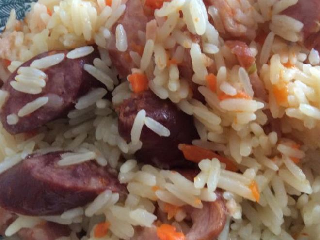 Рецепт плова на шкварках с копченостями