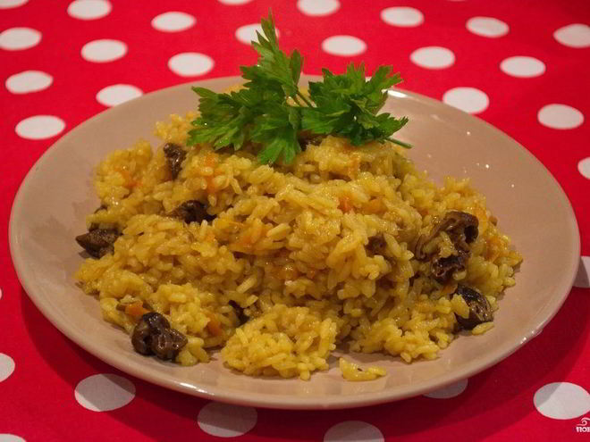 Рецепт плова с белыми грибами