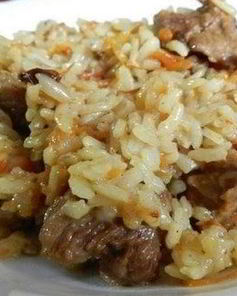 Плов с говядиной по-узбекски в казане