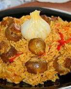 Плов с грибами и болгарским перцем