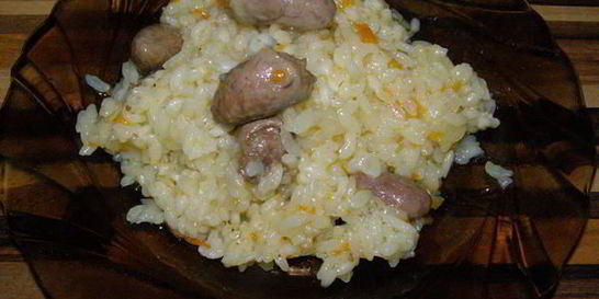 Плов с куриными сердечками