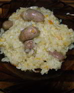 Плов с куриными сердечками