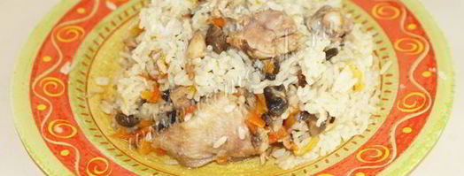 плов с курицей и грибами. Шаг 11