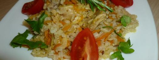 плов с мясом кролика и коричневым рисом. Шаг 6