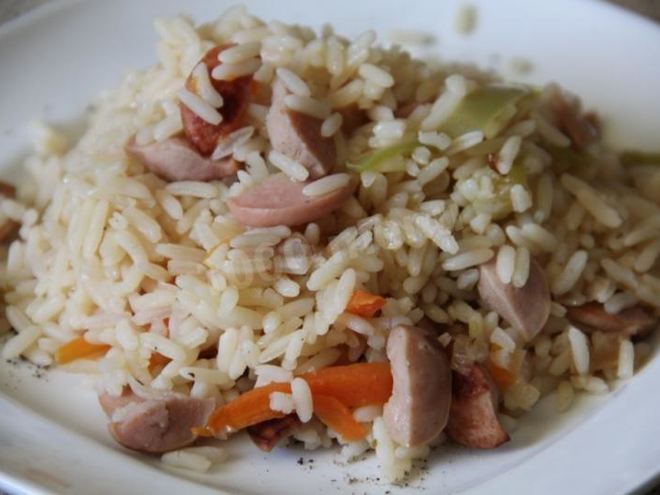 Рецепт плова с сосисками минимум затрат