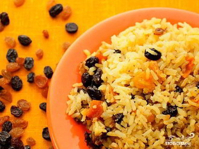 Рецепт плова с сухофруктами
