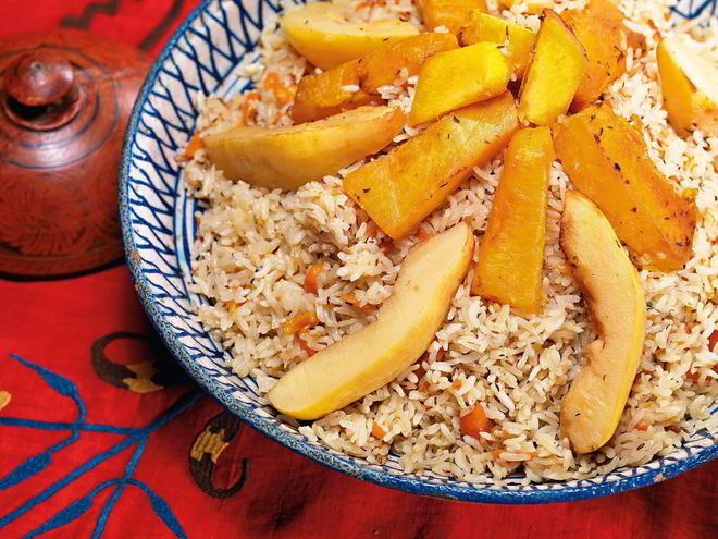 Рецепт плова с тыквой и айвой