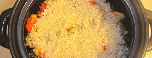 плов в духовке с курицей. Шаг 7