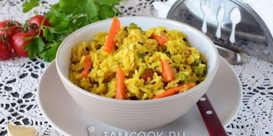 Постный плов с овощами