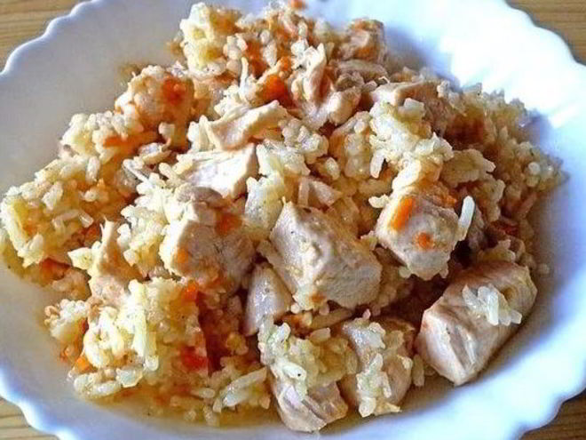 Рецепт простого плова с куриным филе