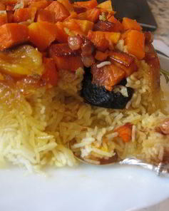 Пряный плов с тыквой и сухофруктами