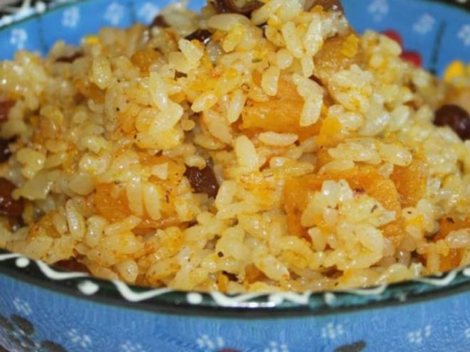 Рецепт сладкого плова с тыквой и сухофруктами