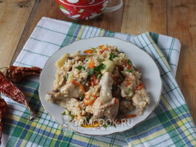 Рецепт узбекского плова с курицей